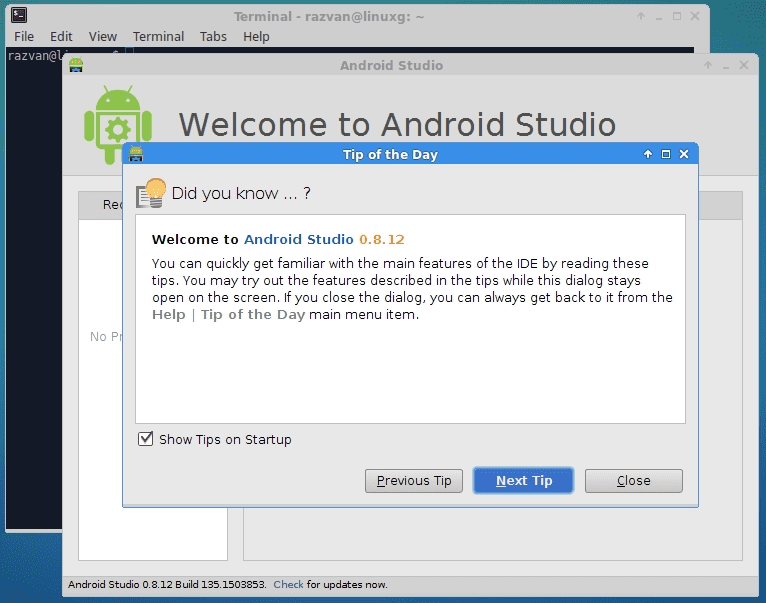 android studio linux debian install