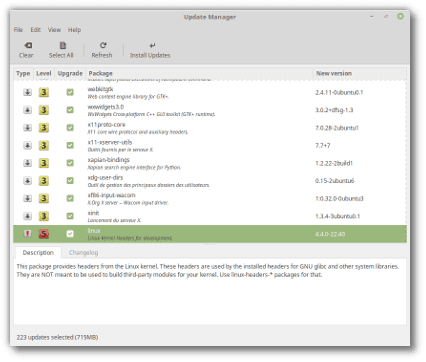 Update Manager Linux Mint 18