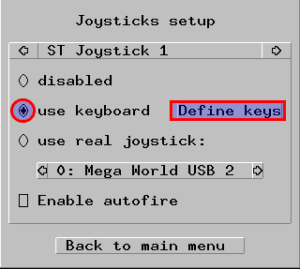 Configuración del Joystick