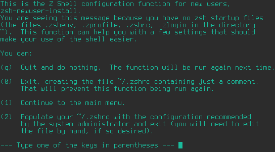 configuración de zsh