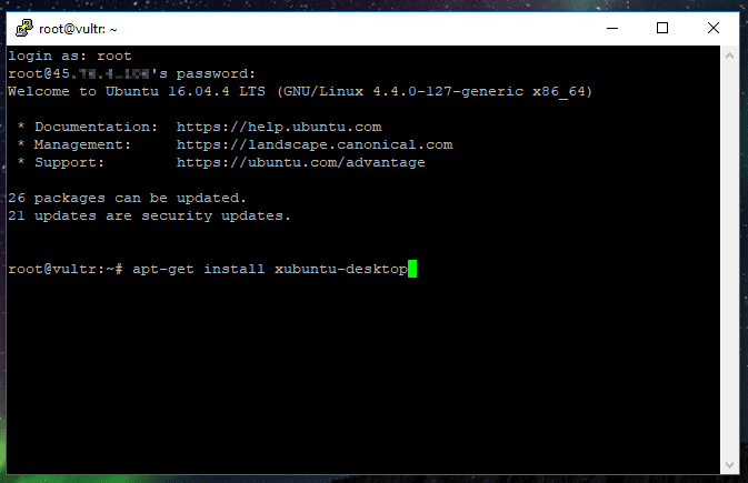 Como instalar Xfce en un Vps con Ubuntu 2