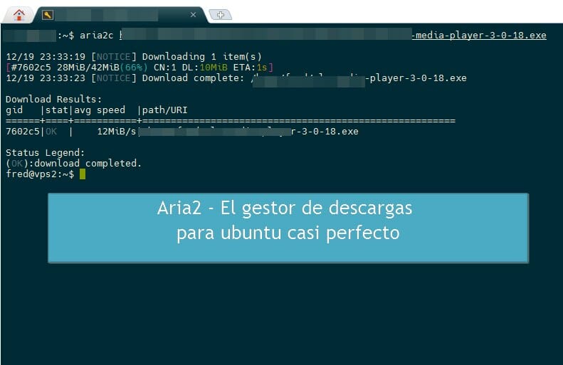 Descargar usando aria2c en Ubuntu